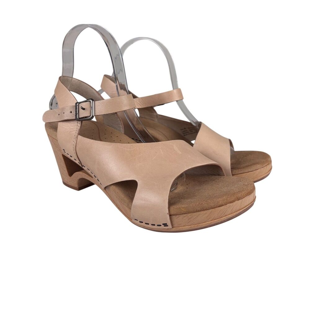 Dansko Tasha Beige Platform Wedge Cutout Sandals EU 40 US 10